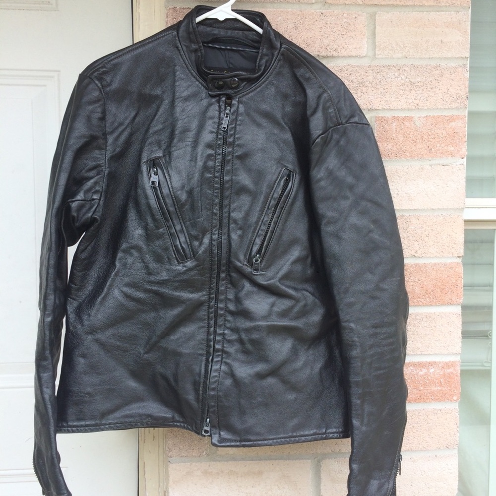 Passaic Leather Motorcycle jacket sz 42 men